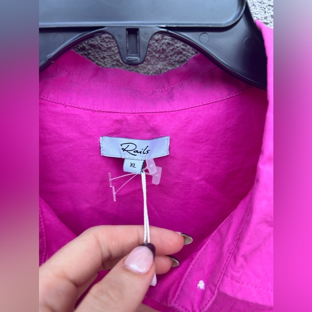 Rails Arlo Button Down Blouse Azalea New with Tag… - image 9